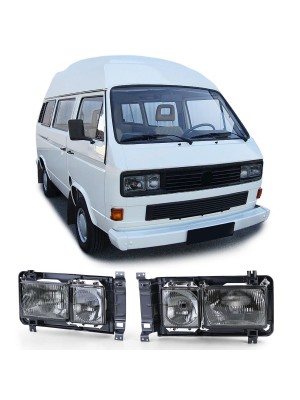 Přední obdélníková světla Volkswagen Transporter T3 (1979-1992) zatmavená